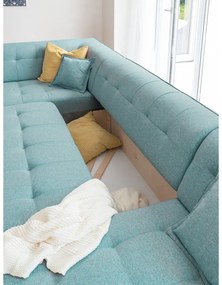 Divano letto angolare turchese (angolo sinistro/"U") Dazzling Daisy - Miuform