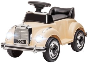 Macchina Elettrica per Bambini 6V con Licenza Mercedes 300S Beige