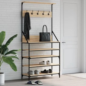 Appendiabiti Con Porta Scarpe Rovere Sonoma 90x34x184 Cm /