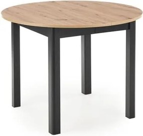 Tavolo allungabile Ringo in rovere/nero - L102-142xL102xH76 cm