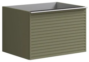 Mobile da bagno sospeso sotto lavabo L 60 x H 40 x P 45.5 cm verde laccato opaco, 1 cassetto Pixel stripes