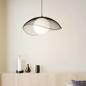 Lampada a sospensione Fabronia Lindby, dimmerabile, Nero, Soggiorno / Sala da pranzo, Metallo, Moderno, Lampada a sospensione