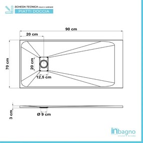 Piatto doccia 70x90 in resina grigio effetto pietra serie Agorà