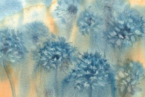 Quadro su tela – Dente di leone blu in acquerello