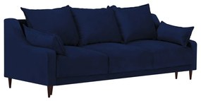 Divano letto in velluto blu con contenitore, 215 cm Freesia - Mazzini Sofas