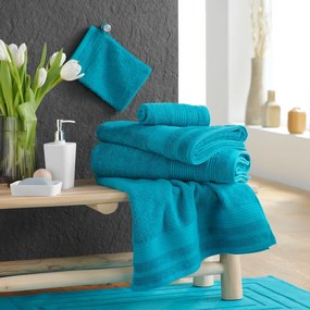 Asciugamano blu in spugna di cotone 70x130 cm Tendresse - douceur d'intérieur