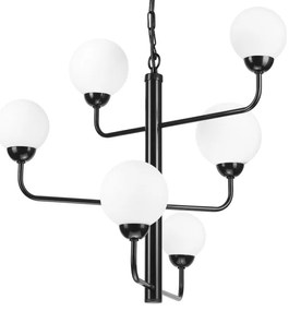 Lampadario a sospensione con catena OSCAR 6xG9/5W/230V nero