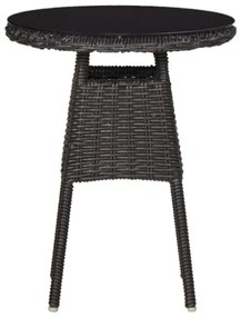 Sedie da Giardino 2 pz con Tavolino da Tè in Polyrattan Nero