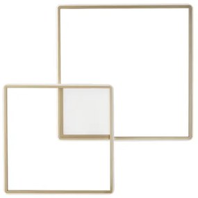 Plafoniera LED DOWEL 75x7 cm in metallo verniciato oro