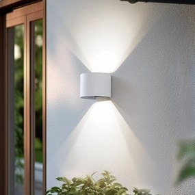 Lindby Smart LED applique da esterno Dara bianco rotondo CCT RGB Tuya Lindby, dimmerabile, Bianco / Opale, Plastica, Moderno