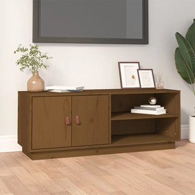 Mobile Porta Tv Ambra 105x34x40 Cm İn Legno Massello Di Pino /