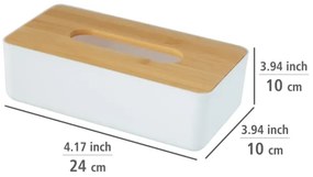 WENKO 25318100 - Box porta cosmetici ROTELLO 24 x 12,7 cm bianco/marrone