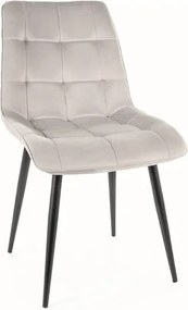 Sedia Chic in velluto grigio chiaro Blu03