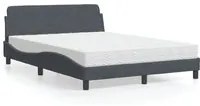 Letto con Materasso Grigio Scuro 140x200 cm in Velluto 3208412