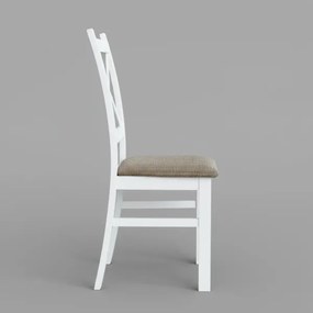 Sedia da pranzo NATE bianco/marrone