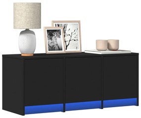 Mobile Porta Tv Con Led Nero 97x34x40 Cm İn Truciolato /