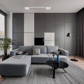 Milagro Lighting Faretto da soffitto Hero, bianco, a 4 luci, 120 cm, metallo, GU10