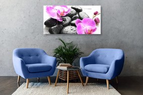 Quadro su tela – Magica armonia di pietre e orchidee