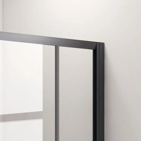 Kamalu - box doccia 110x70 ad angolo profili neri vetro trasparente modello kf1000b