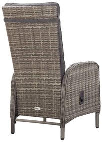 Set da bistrot per giardino 3 pz in polyrattan grigio