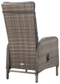 Set da bistrot per giardino 3 pz in polyrattan grigio
