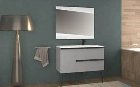 Mobile sottolavabo e lavabo Rodi per vasca a destra grigio nuvola L 105 x H 57 x P 46 cm