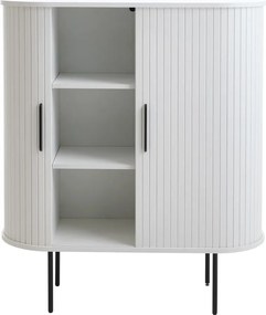 Armadietto bianco con ante scorrevoli 100x118x40 cm Nola – Unique Furniture