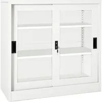 Armadio con Ante Scorrevoli Bianco 90x40x90 cm in Acciaio cod mxl 68752