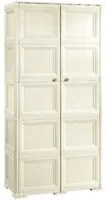 Armadio doppia anta portascope 5 ripiani cm 79x43x203 in resina colore angora - omnimodus