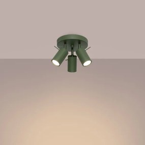 Sollux SL.1503 - Faretto RING 3xGU10/10W/230V verde