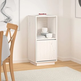 Credenza Bianca 38x35x80 Cm İn Legno Massello Di Pino /