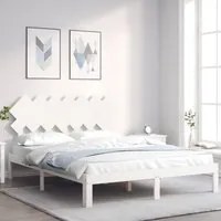 Giroletto con Testiera Bianco 140x200 cm in Legno Massellocod mxl 111824