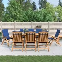 Sedie da Giardino Reclinabili con Cuscini 8 pz in Legno di Teakcod mxl 101045