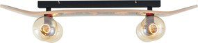 Lampada da parete nera con rosso 80cm - Skateboard