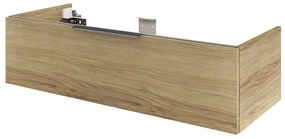 Mobile da bagno sospeso sotto lavabo L 120 x H 25 x P 51 cm rovere miele, 1 cassetto Apertura push-pull SENSEA Neo, Maniglie acquistabili separatamente