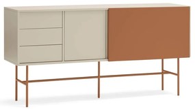 Cassettiera bassa con ante scorrevoli in mattone/beige 180x91 cm Nube - Teulat