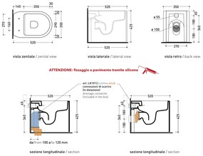 Ceramica Flaminia ASTRA Vaso filo muro a pavimento con sistema goclean e scarico S P in ceramica bianco