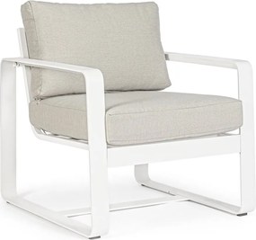 Poltrona da esterno bianca in metallo Merrigan – Bizzotto