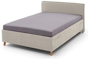 Letto da bambini beige imbottito con contenitore con rete inclusa 90x200 cm Fun – Meise Möbel