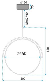 Lampada LED APP1427-C 50cm