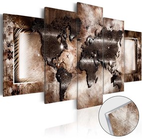 Quadri su vetro acrilico  Platinum Map [Glass]  Colore Beige, Dimensioni e Misure 200x100