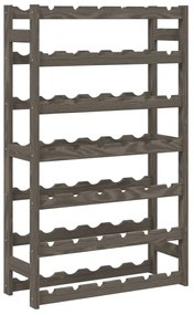 Portabottiglie per 42 bottiglie grigio legno massello di pino