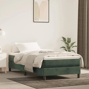 Materasso A Molle Verde Scuro 120x190x20 Cm İn Velluto /