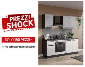 Cucina montata Dora con elettrodomestici e cappa Camino L 195 cm