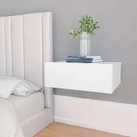 Comodino Pensile Bianco 40x30x15 cm in Legno Multistrato 800306