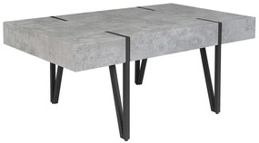 Tavolino legno chiaro e nero 60 x 100 cm ADENA Beliani