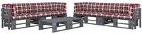 Set Divani a Pallet e Cuscini 6 pz in Pino Impregnato Grigio cod mxl 40697