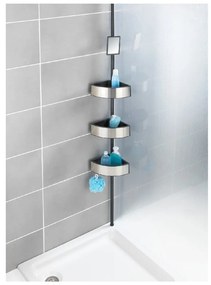 Mensola angolare telescopica per doccia Prea Argento/Nero, 27 x 20 cm Premium - Wenko