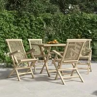 Sedie Giardino Pieghevoli 4pz Grigie 56x61x89 cm Massello Teak 3155070