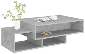 Tavolino da salotto grigio cemento 105x55x32 cm in truciolato